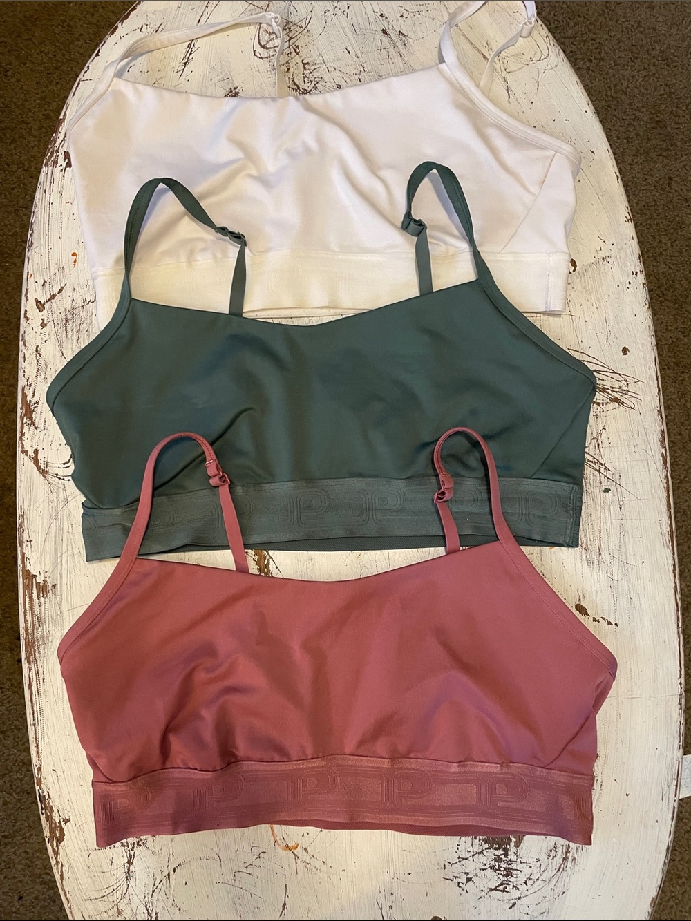 Victoria's Secret Triple Pack Seamless Bralettes - White, Green, Rose Pink